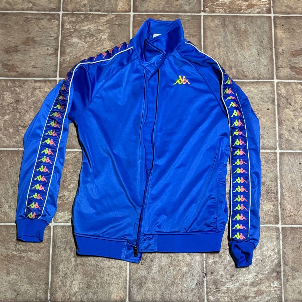 Kappa Royal Blue Track Jacket with Colorful Logo
